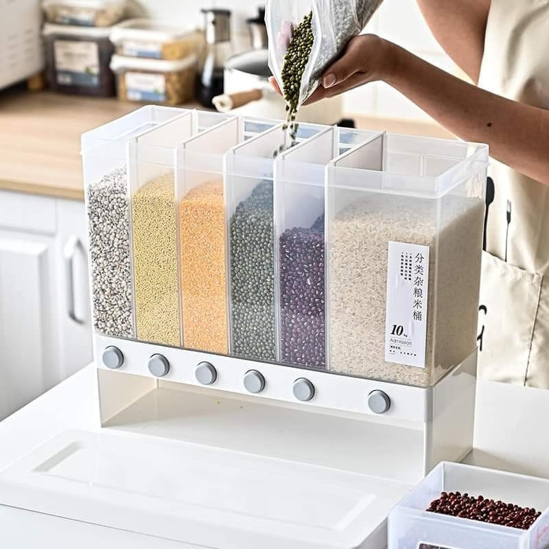 Wall-Mounted Multi-Section Grain & Rice Dispenser - Image 5