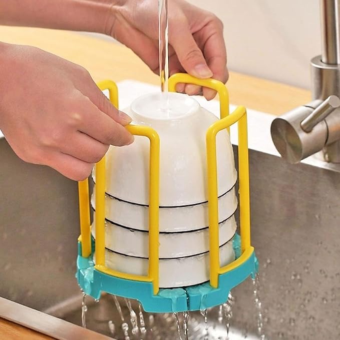 TABKER Dish Rack Retractable Desktop Bowl Holder Kitchen Organizer - Image 5