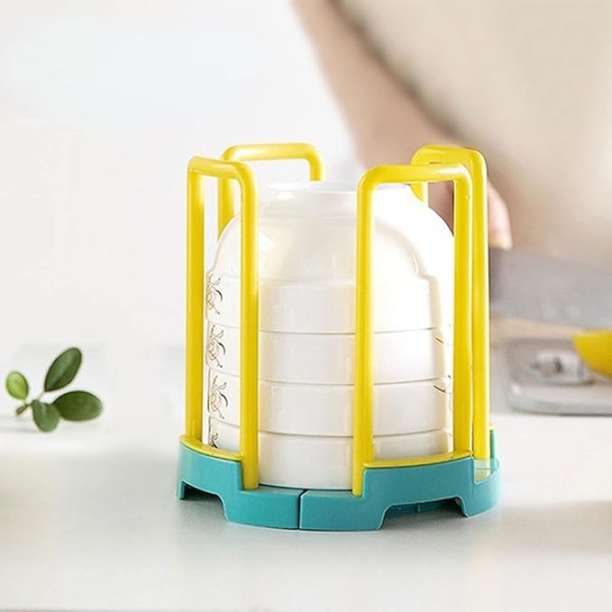 TABKER Dish Rack Retractable Desktop Bowl Holder Kitchen Organizer - Image 2