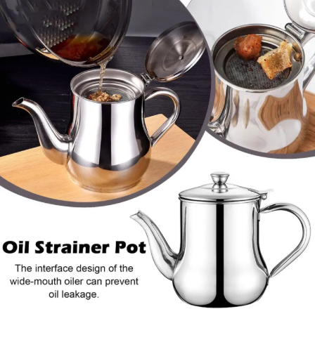( ১ পিস 550 ML) Stainless Steel Magic Oil Pot - Image 4
